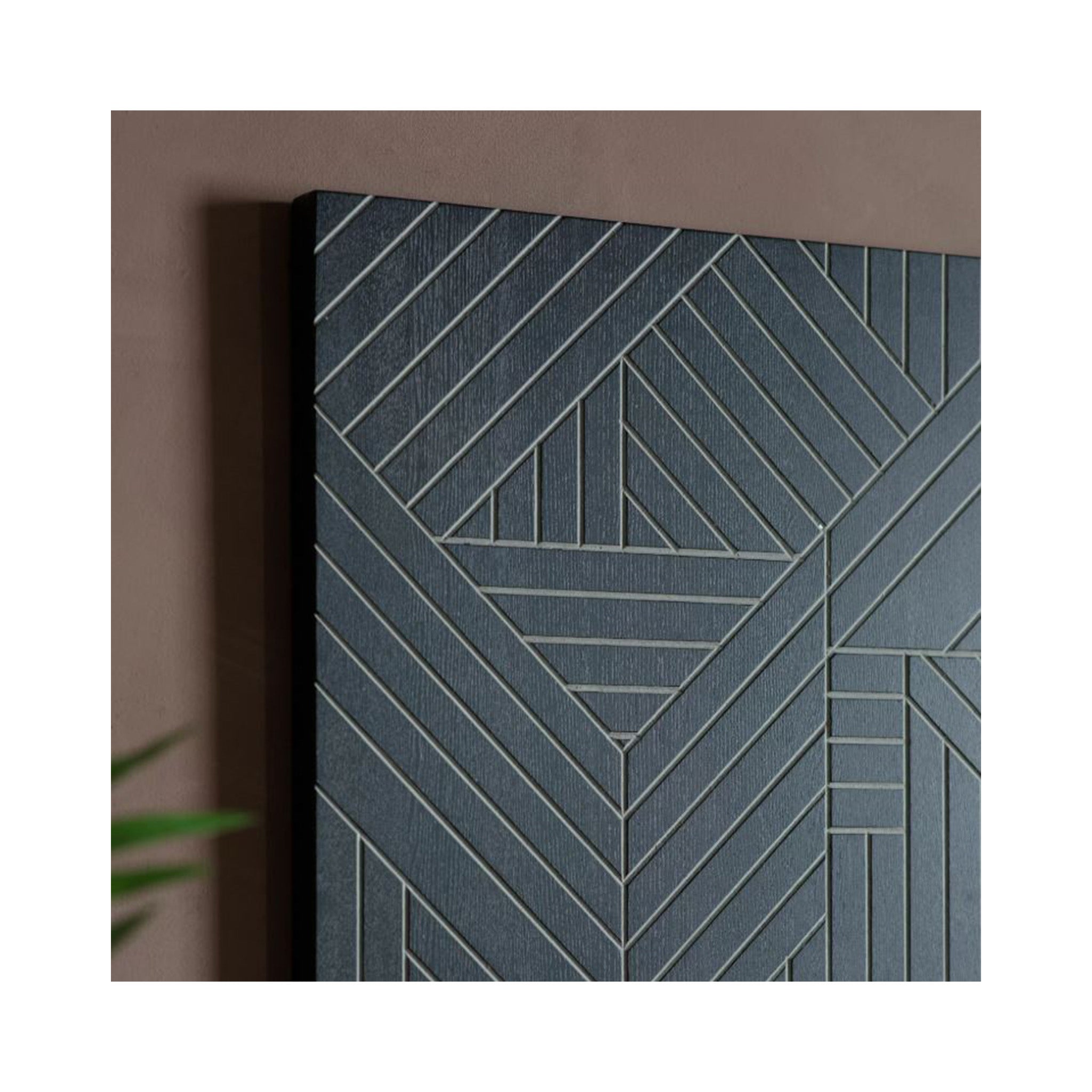 Abstract Lines Engraved Wooden Artwork
